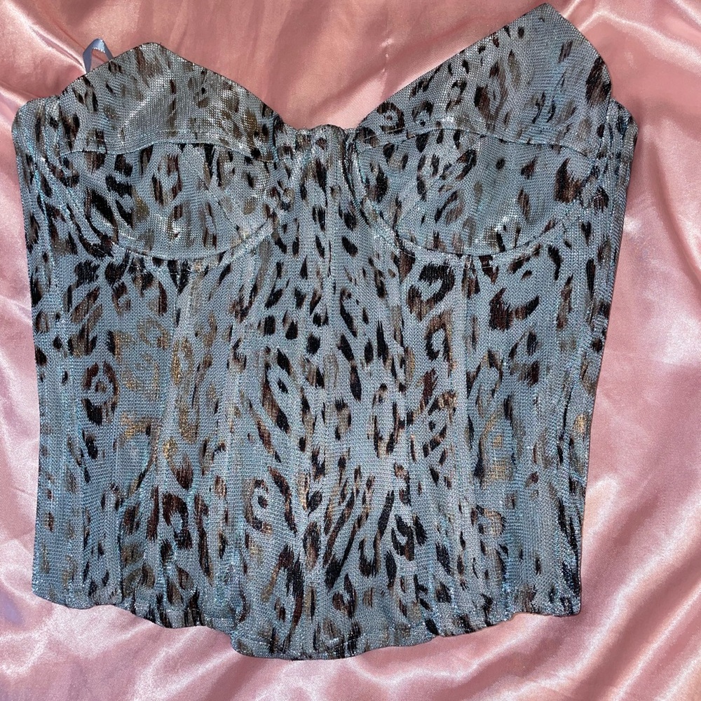 Blue Silver Corset Pretty Little Thing US size 2